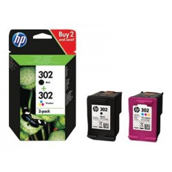 HP 302 - Pack de 2 cartouches d'encre - 1 noire et 1 couleur (cyan, magenta, jaune) - originale