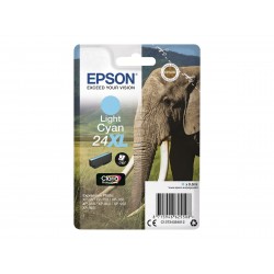 Epson T24XL Elephant - à rendement élevé - cyan clair - originale - cartouche d'encre