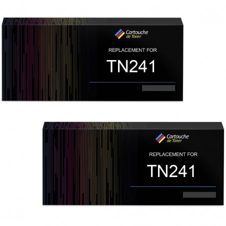 Toner équivalent à Brother TN241BK Pack de 2 Noir