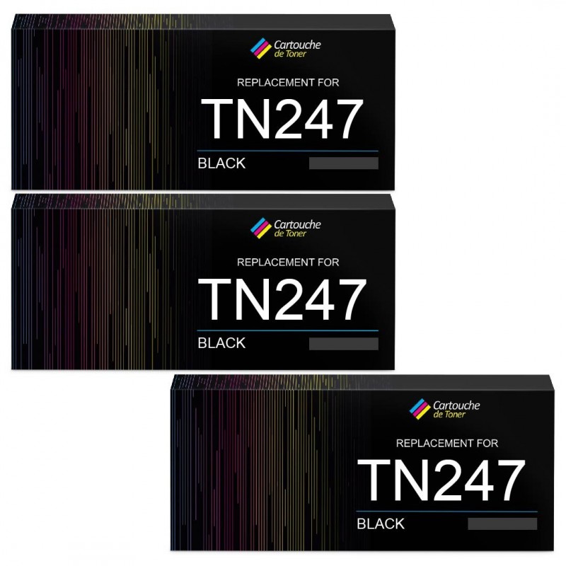 Brother TN247 Noir et Couleur, 4 cartouches toners compatibles TN-247 (3000  pages Noir, 2300 couleur)