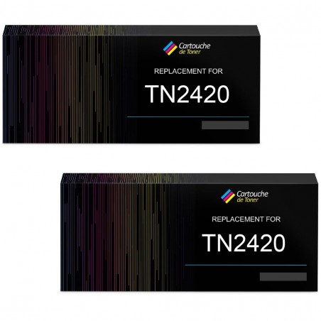 Pack de 2 toners compatibles Brother TN2420