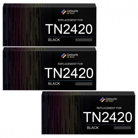 Pack de 3 toners Brother TN2420 compatible