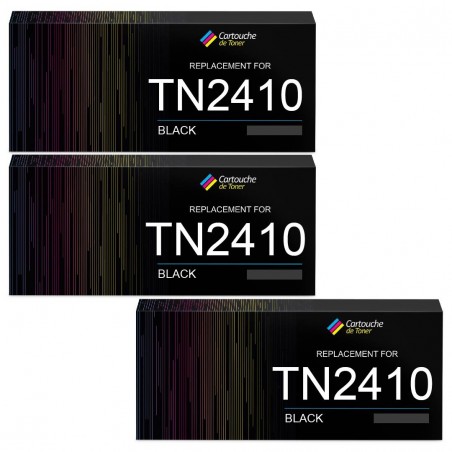 Toner équivalent à Brother TN2410 Pack de 3 Noir