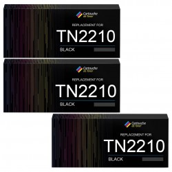 Toner équivalent à Brother TN2210 Pack de 3 Noir