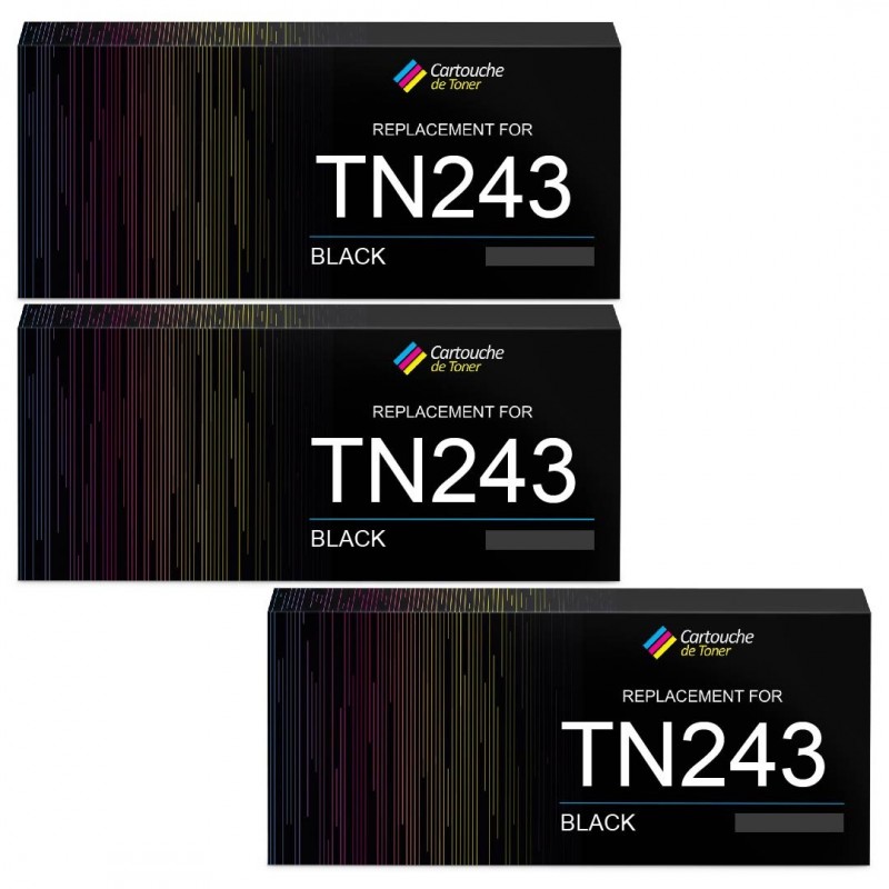 Pack de 3 Brother TN243BK compatible