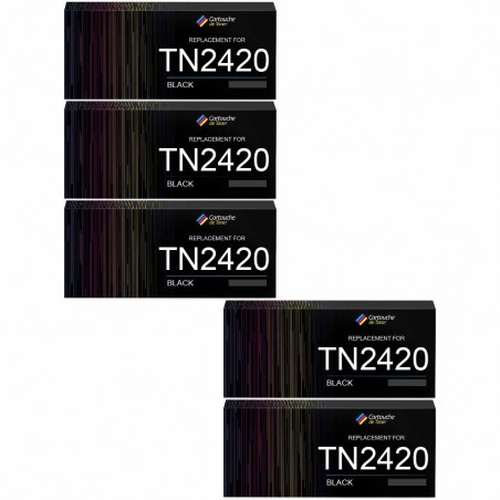 Pack de 5 toners compatibles TN2420 Brother