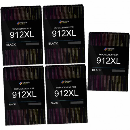 Pack de 5 HP 912XL cartouches d'encre compatibles