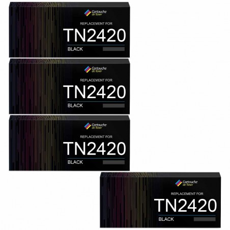 Pack de 4 toners compatibles TN2420 Brother