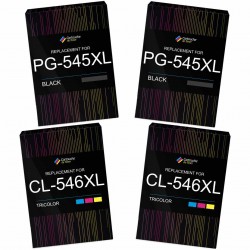 Pack de 4 Canon PG-545XL CL-546XL cartouches d'encre compatibles