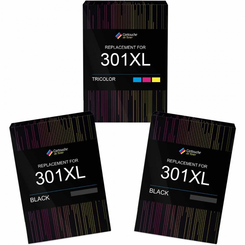 Cartouche d'encre HP pack 301 Noir + 3 couleurs
