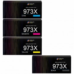 Pack de 4 cartouches imprimantes compatibles HP 973X Noir, Jaune, Cyan, Magenta