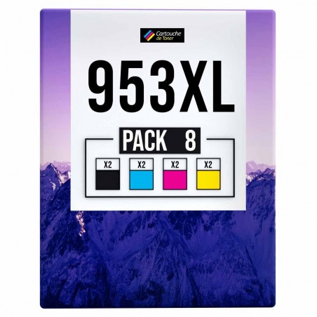 Pack de 8 HP 953XL cartouches d'encre compatibles