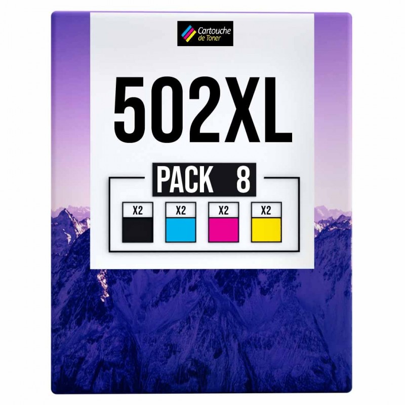 Pack 8 Cartouches 502 XL générique Epson - 4 Couleurs