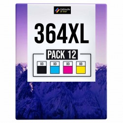 Pack de 12 cartouches compatibles 364XL HP 3 noirs, 3 cyan, 3 magenta, 3 jaune