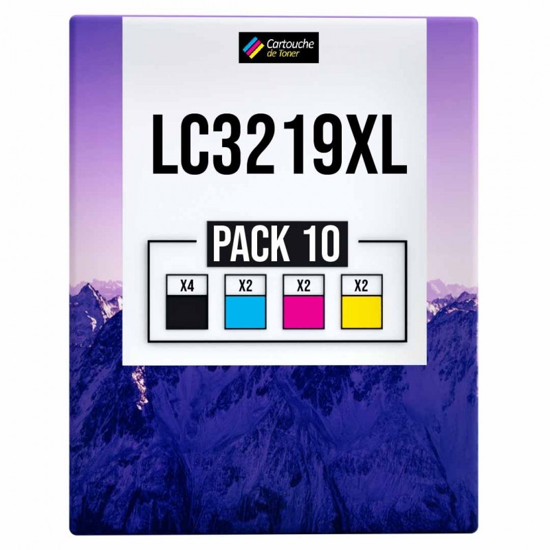 Pack de 10 Brother LC3219XL cartouches d'encre compatibles