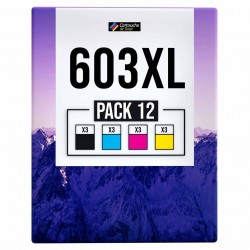 compatible Epson 603XL Pack de 12 cartouches d'encre Noir, Jaune, Cyan, Magenta