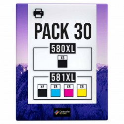 Pack de 30 Canon PGI-580XXL CLI-581XXL cartouches d'encre compatibles